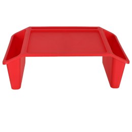 Stolik pod laptopa z organizerem podróżny samochodowy dla dzieci z kieszeniami śniadaniowy podstawka przenośny stabilny czerwony