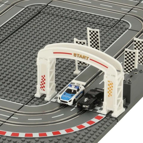 Tor samochodowy wyścigowy policyjny elektryczny + 2 auta klocki konstrukcyjne GD-01 Tor samochodowy wyścigowy policyjny elektryczny + 2 auta klocki konstrukcyjne GD-01