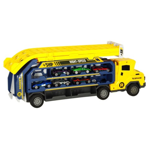 Tor wyścigowy samochodowy laweta transporter 6 el. żółty Tor wyścigowy samochodowy laweta transporter 6 el. żółty