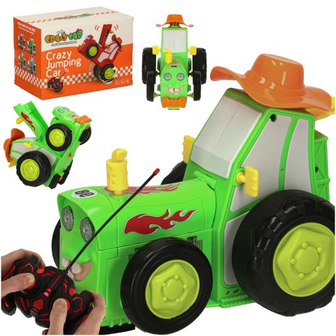 Traktor ciągnik zdalnie sterowany na pilota RC skaczący tańczący dźwięk zielony Traktor ciągnik zdalnie sterowany na pilota RC skaczący tańczący dźwięk zielony
