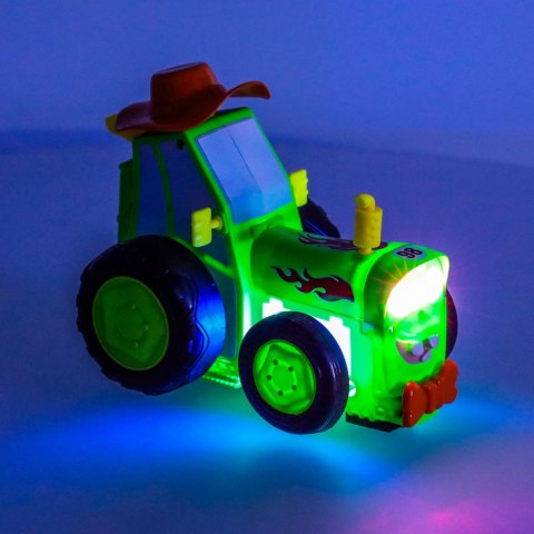 Traktor ciągnik zdalnie sterowany na pilota RC skaczący tańczący dźwięk zielony Traktor ciągnik zdalnie sterowany na pilota RC skaczący tańczący dźwięk zielony