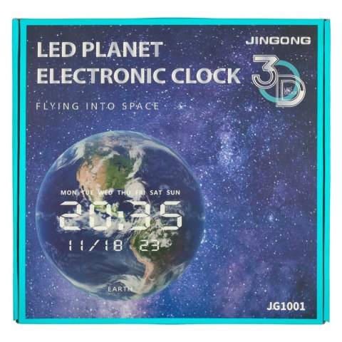 Zegar ścienny planeta mars z wyświetlaczem LED 32 cm pomarańczowy Zegar ścienny planeta mars z wyświetlaczem LED 32 cm pomarańczowy