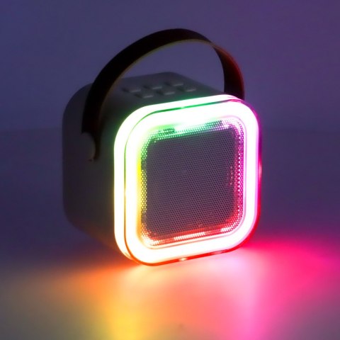 Zestaw do karaoke mikrofon + głośnik przenośny BLUETOOTH USB LED beżowy Zestaw do karaoke mikrofon + głośnik przenośny BLUETOOTH USB LED beżowy