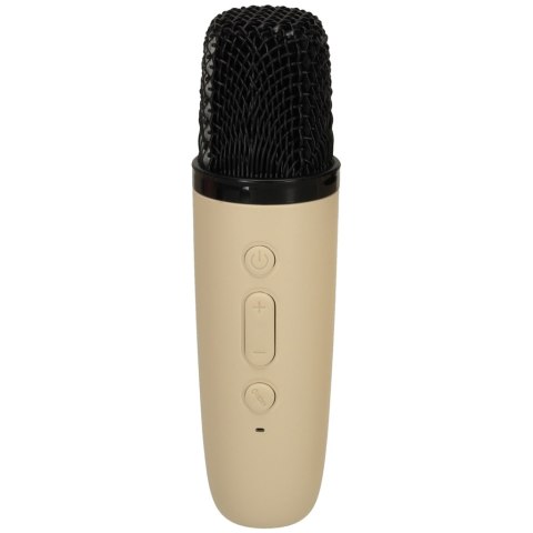 Zestaw do karaoke mikrofon + głośnik przenośny BLUETOOTH USB LED beżowy Zestaw do karaoke mikrofon + głośnik przenośny BLUETOOTH USB LED beżowy