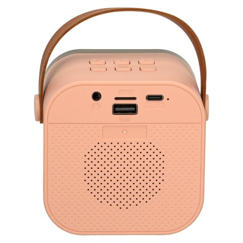 Zestaw do karaoke mikrofon + głośnik przenośny BLUETOOTH USB LED różowy Zestaw do karaoke mikrofon + głośnik przenośny BLUETOOTH USB LED różowy