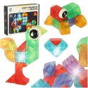 Klocki magnetyczne konstrukcyjne świecące elementy figury 3D 32el.