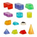 Klocki magnetyczne konstrukcyjne świecące elementy figury 3D 64 el.