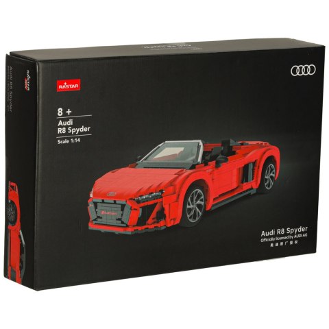 Samochód Rastar 93800 AUDI R8 Spyder 1:14 klocki 1440 el. Samochód Rastar 93800 AUDI R8 Spyder 1:14 klocki 1440 el.
