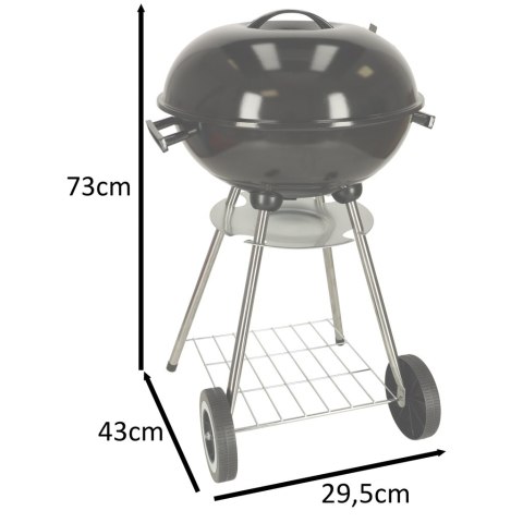 Grill ogrodowy węglowy na brykiet zamykany z pokrywą wentylacją i półką Grill ogrodowy węglowy na brykiet zamykany z pokrywą wentylacją i półką