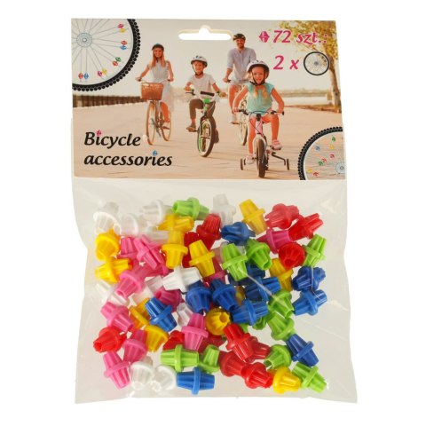 Koraliki na szprychy kulki ozdobne rowerowe kolorowe 72 el. Koraliki na szprychy kulki ozdobne rowerowe kolorowe 72 el.