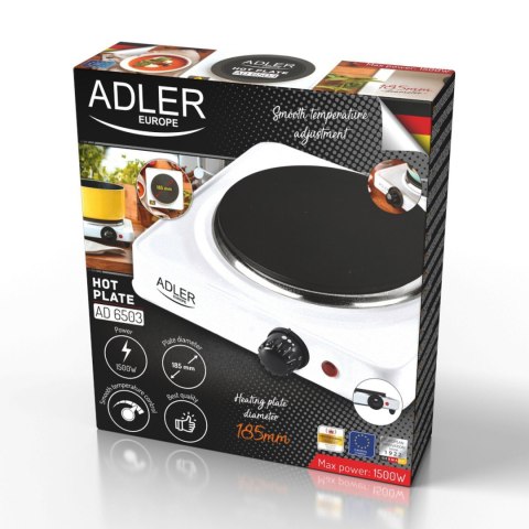 Kuchenka turystyczna Adler AD 6503 elektryczna jednopalnikowa płyta grzewcza 1500W Kuchenka turystyczna Adler AD 6503 elektryczna jednopalnikowa płyta grzewcza 1500W