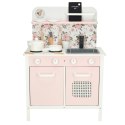Kuchnia dla dzieci drewniana MDF Lulilo FLoro akcesoria różowa 82cm