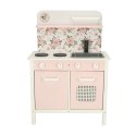 Kuchnia dla dzieci drewniana MDF Lulilo FLoro akcesoria różowa 82cm