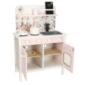 Kuchnia dla dzieci drewniana MDF Lulilo FLoro akcesoria różowa 82cm