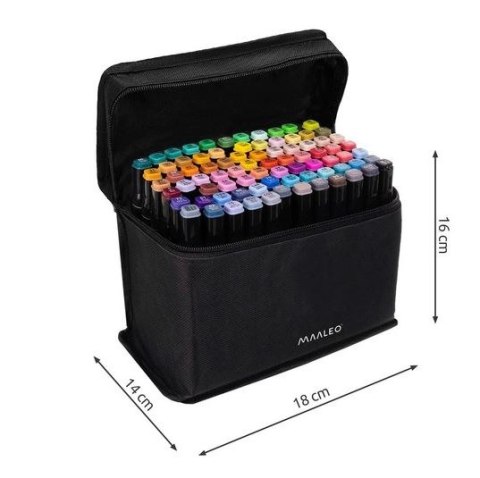 Markery dwustronne mazaki alkoholowe w etui 80 + podstawka Markery dwustronne mazaki alkoholowe w etui 80 + podstawka