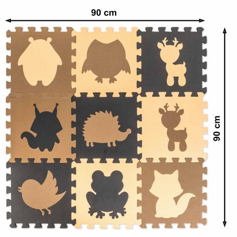 Mata edukacyjna piankowa puzzle beż 30 x 30 cm 9 elementów folia Mata edukacyjna piankowa puzzle beż 30 x 30 cm 9 elementów folia