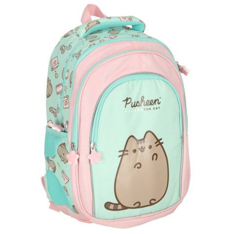 Plecak szkolny młodzieżowy czterokomorowy Pusheen 22L miętowy Plecak szkolny młodzieżowy czterokomorowy Pusheen 22L miętowy