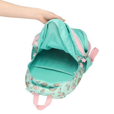 Plecak szkolny młodzieżowy czterokomorowy Pusheen 22L miętowy Plecak szkolny młodzieżowy czterokomorowy Pusheen 22L miętowy