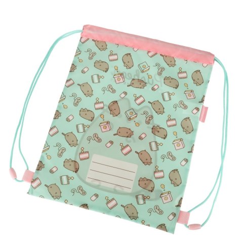 Plecak worek na buty wf Pusheen miętowy Plecak worek na buty wf Pusheen miętowy