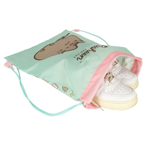 Plecak worek na buty wf Pusheen miętowy Plecak worek na buty wf Pusheen miętowy