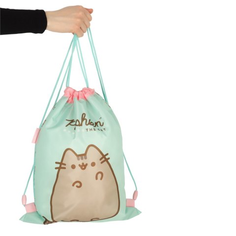 Plecak worek na buty wf Pusheen miętowy Plecak worek na buty wf Pusheen miętowy