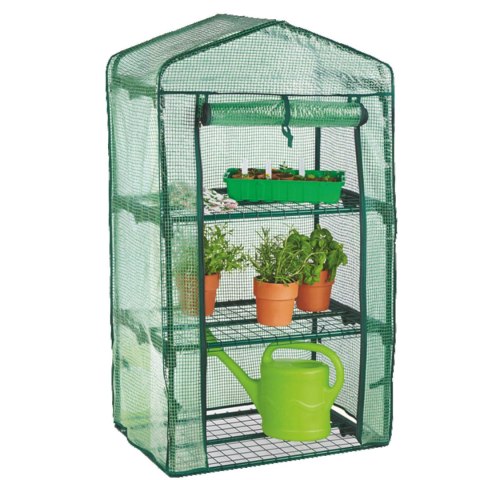 Szklarnia balkonowa ogrodowa warzywniak z trzema półkami na kwiaty 69 x 49 x 125 cm Szklarnia balkonowa ogrodowa warzywniak z trzema półkami na kwiaty 69 x 49 x 125 cm