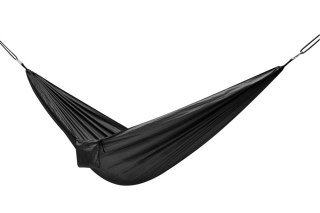 Hamak biwakowy turystyczny podróżny przenośny na biwak 260cm 120kg + pokrowiec czarny
