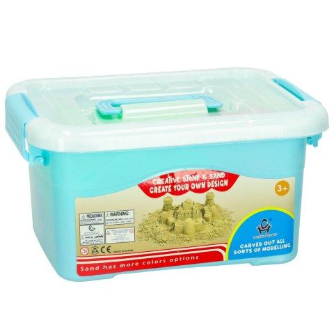 Piasek Kinetyczny 2kg foremki piaskownica zestaw XXL plastyczny kreatywny beżowy Piasek Kinetyczny 2kg foremki piaskownica zestaw XXL plastyczny kreatywny beżowy