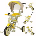 Rowerek trójkołowy TRIKE FIX V4 rower spacerówka rowerek biegowy 6w1 szary żółty