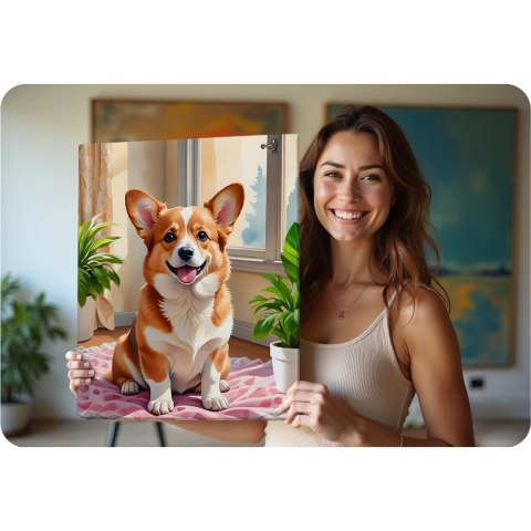 Obraz do malowania po numerach 40x50 cm Massido Piesek Corgi Obraz do malowania po numerach 40x50 cm Massido Piesek Corgi