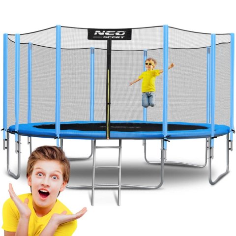 Trampolina ogrodowa 15ft/465cm z siatką zewnętrzną i drabinką Neo-Sport Trampolina ogrodowa 15ft/465cm z siatką zewnętrzną i drabinką Neo-Sport