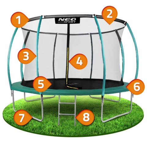 Trampolina ogrodowa profilowana 14ft/435cm z siatką wewnętrzną Neo-Sport Trampolina ogrodowa profilowana 14ft/435cm z siatką wewnętrzną Neo-Sport