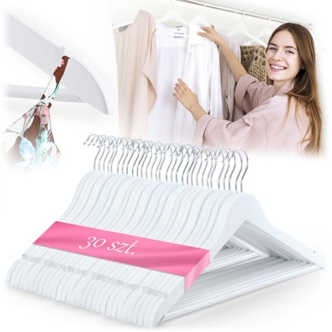 Wieszaki na ubrania drewniane 30szt MS-858 Massido Wieszaki na ubrania drewniane 30szt MS-858 Massido