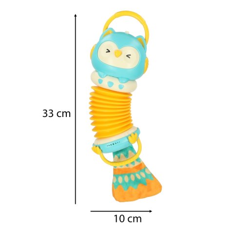 Harmonia akordeon zabawka sensoryczna dla dzieci sowa niebieska grająca LED 30cm Harmonia akordeon zabawka sensoryczna dla dzieci sowa niebieska grająca LED 30cm