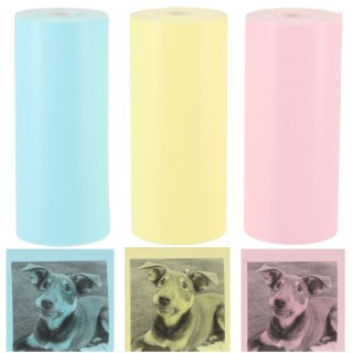 Rolki termiczne papier do drukarki apartu 5,7cm x 3m 3 sztuki kolorowe