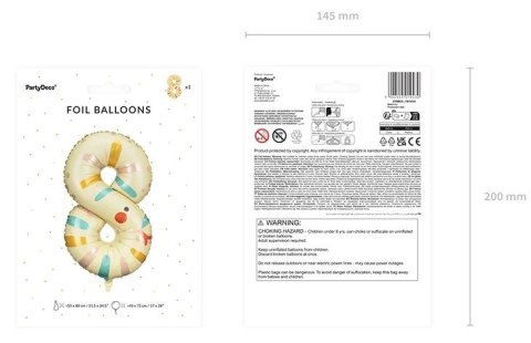 Balon foliowy urodzinowy cyfra "8" - Wąż 43x72 cm Balon foliowy urodzinowy cyfra "8" - Wąż 43x72 cm