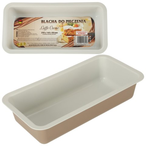 Blacha do pieczenia tortownica forma do chleba ciast wypieków tłoczona 31cm x 14cm brązowa Blacha do pieczenia tortownica forma do chleba ciast wypieków tłoczona 31cm x 14cm brązowa