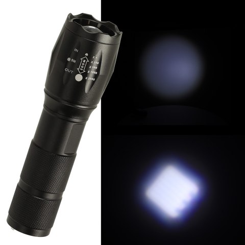 Latarka taktyczna wojskowa 800 lumenów LED ZOOM mocna USB akumulator Latarka taktyczna wojskowa 800 lumenów LED ZOOM mocna USB akumulator