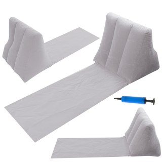 Mata plażowa z dmuchanym oparciem leżak na plażę do domu ogrodu z poduszką uniwersalny szary