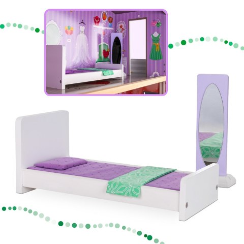 Domek dla lalek drewniany mebelki pastelowy 117cm Domek dla lalek drewniany mebelki pastelowy 117cm