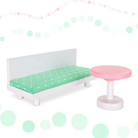 Domek dla lalek drewniany mebelki pastelowy 117cm Domek dla lalek drewniany mebelki pastelowy 117cm