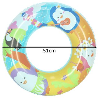 Kółko do pływania koło dmuchane kółko plażowe pingwinek 60 kg BESTWAY 36113 51 cm