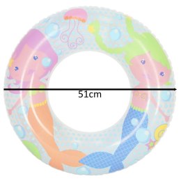 Kółko do pływania koło dmuchane kółko plażowe syrenki 60 kg BESTWAY 36113 51 cm