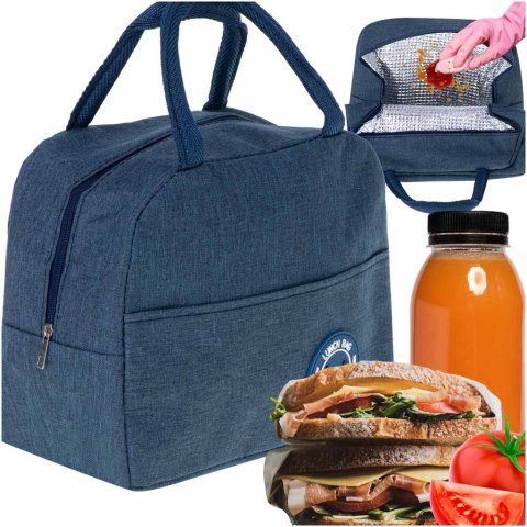 Torba termiczna izolacyjna śniadanie lunch niebieska Torba termiczna izolacyjna śniadanie lunch niebieska