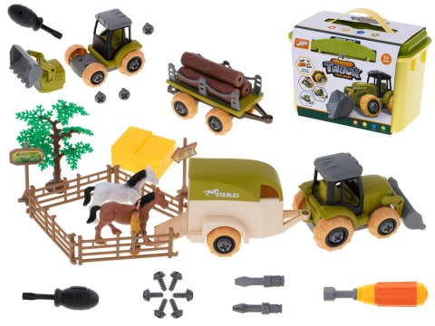 Gospodarstwo rolne farma traktor maszyny rolnicze zwierzęta zagroda konie + śrubokręt Gospodarstwo rolne farma traktor maszyny rolnicze zwierzęta zagroda konie + śrubokręt