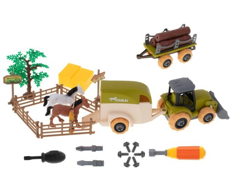 Gospodarstwo rolne farma traktor maszyny rolnicze zwierzęta zagroda konie + śrubokręt Gospodarstwo rolne farma traktor maszyny rolnicze zwierzęta zagroda konie + śrubokręt