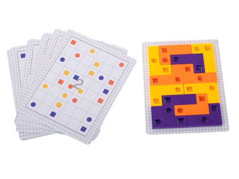 Gra logiczna układanka klocki tetris łamigłówka+ karty 42el. Gra logiczna układanka klocki tetris łamigłówka+ karty 42el.