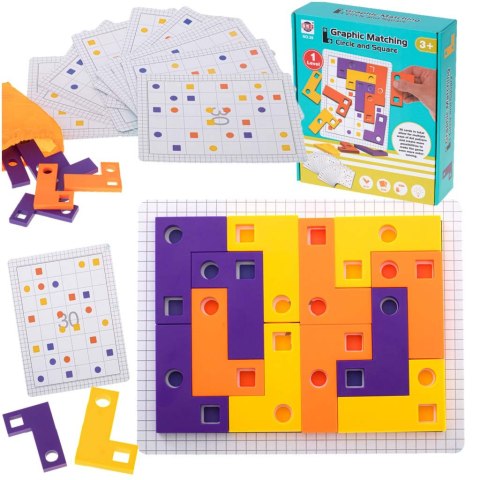 Gra logiczna układanka klocki tetris łamigłówka+ karty 42el. Gra logiczna układanka klocki tetris łamigłówka+ karty 42el.