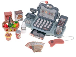 Kasa fiskalna sklepowa interaktywna skaner waga koszyk monety mikrofon światło dźwięk