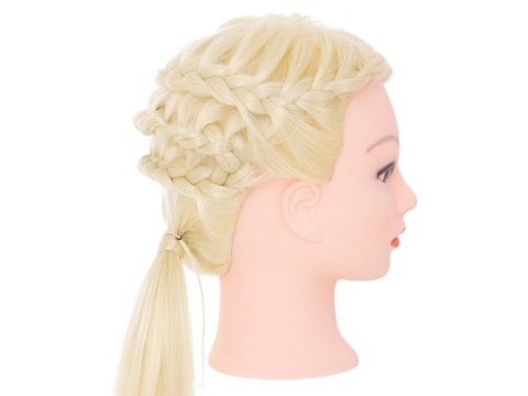Główka głowa treningowa fryzjerska naturalne włosy blond Główka głowa treningowa fryzjerska naturalne włosy blond